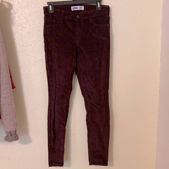 Old Navy Pants - Old Navy Burgundy corduroy rockstar Pants